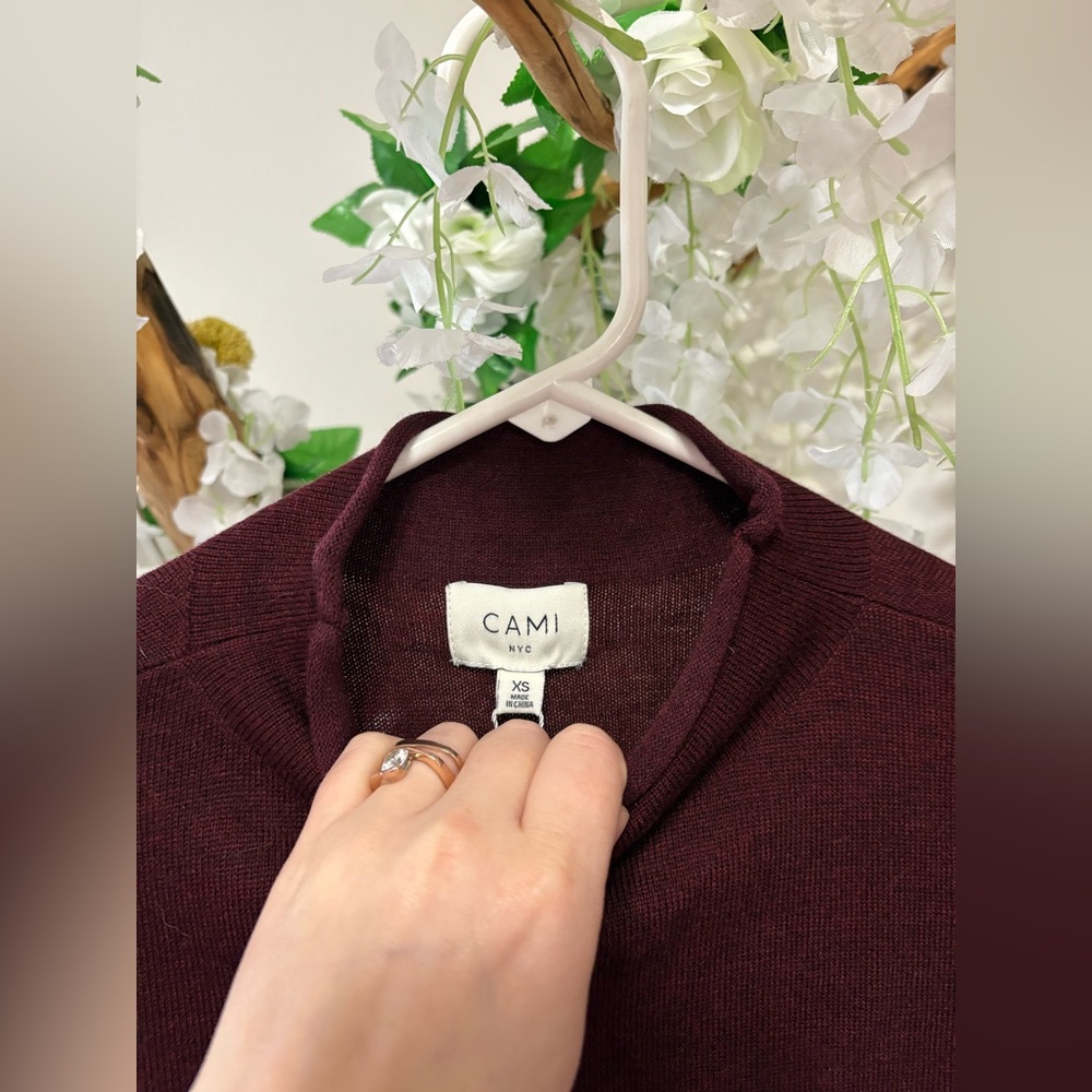Cami NYC Women's Crewneck Sweater in Burgundy - Picture 7 of 10